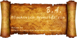 Blaskovics Anasztázia névjegykártya